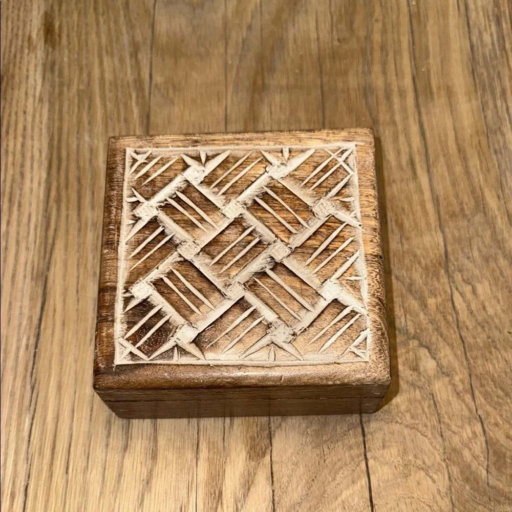 Wooden Carved Trinket Box